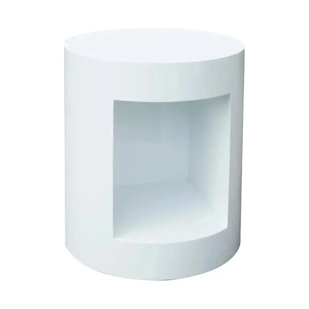 Beacon Wooden White Round End Table - LOOMLAN - SUNPAN - Side Tables