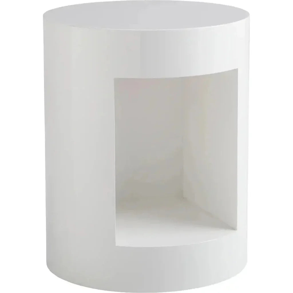 Beacon Wooden White Round End Table - LOOMLAN - SUNPAN - Side Tables
