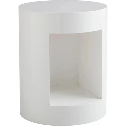 Beacon Wooden White Round End Table - LOOMLAN - SUNPAN - Side Tables