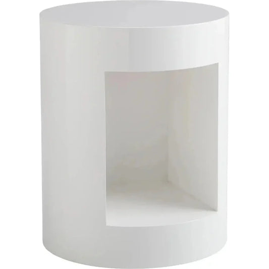 Beacon Wooden White Round End Table - LOOMLAN - SUNPAN - Side Tables