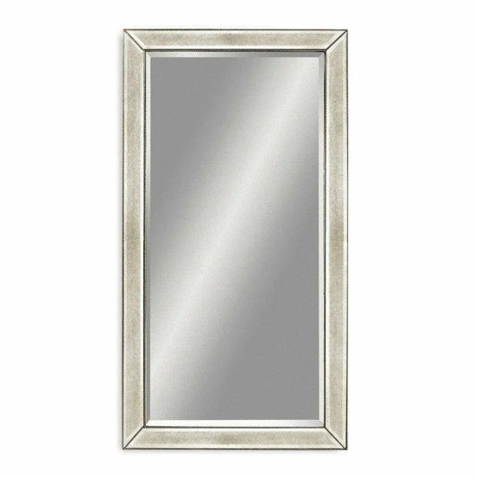 Beaded Leaner 79" Rectangle Antique Floor Mirror-Floor Mirrors-Bassett Mirror-LOOMLAN
