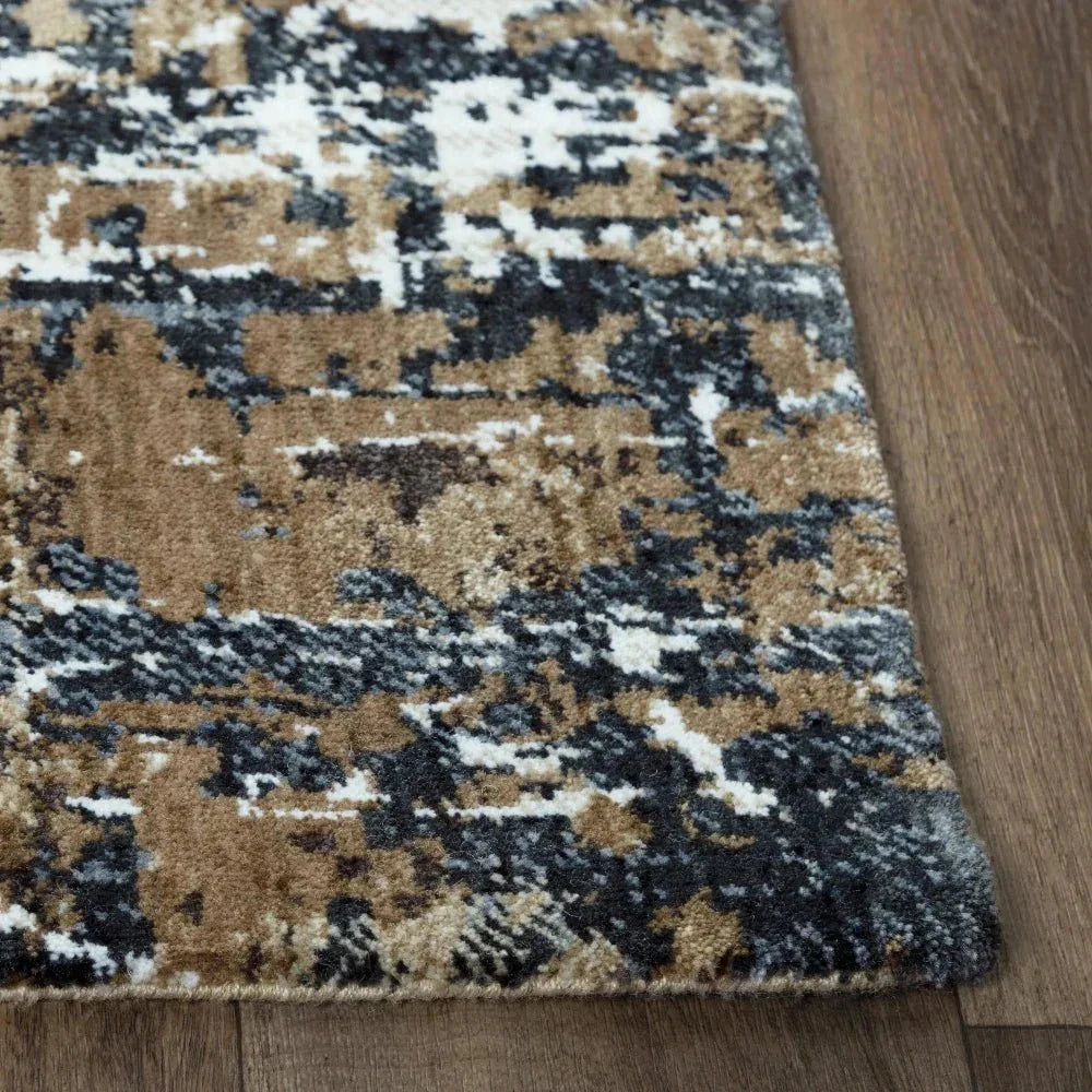 Beal Abstract Brown Large Area Rugs For Living Room - LOOMLAN - LOOMLAN - Area Rugs