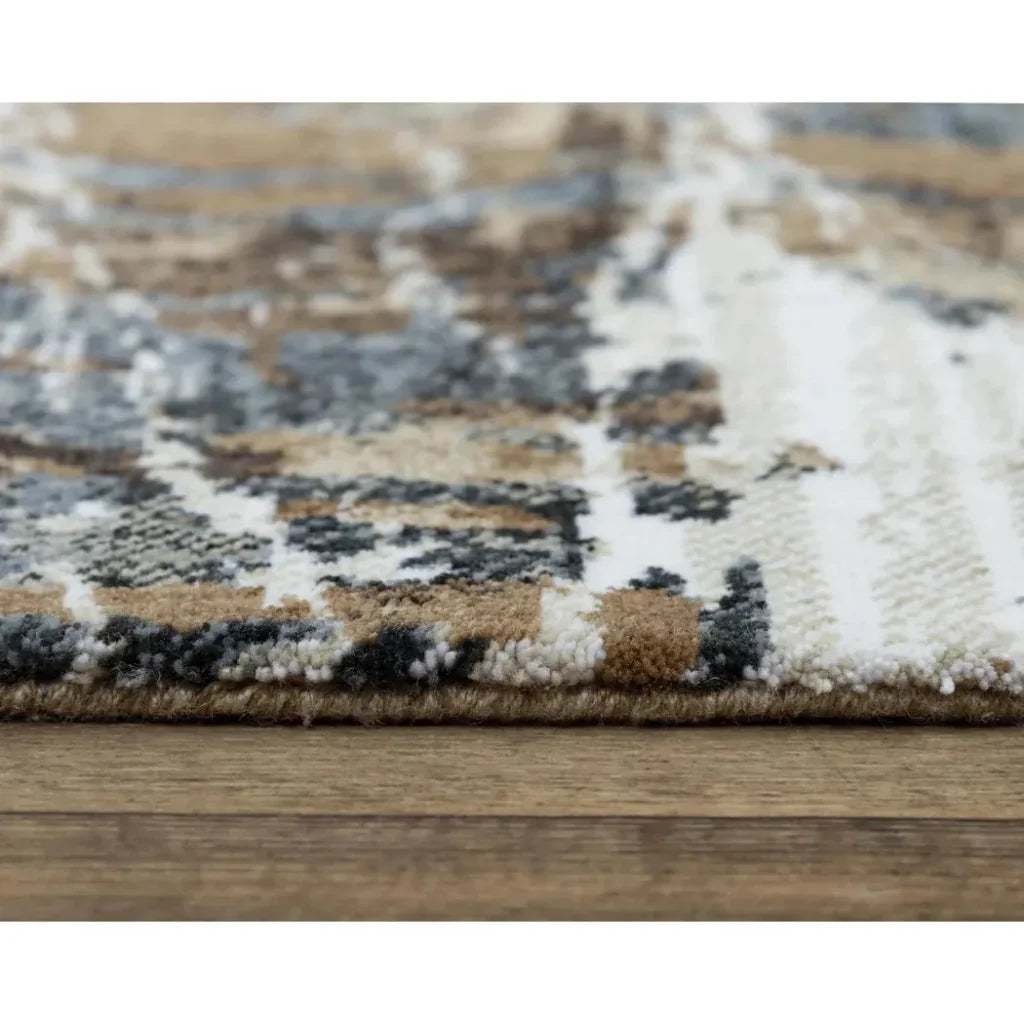 Beal Abstract Brown Large Area Rugs For Living Room - LOOMLAN - LOOMLAN - Area Rugs