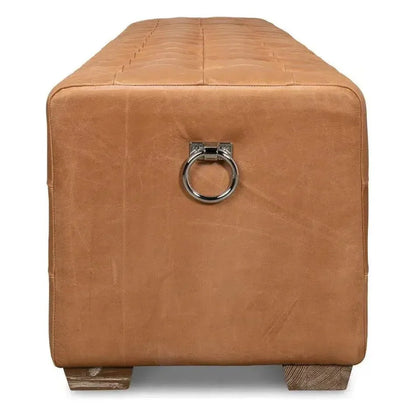 Beam Bench Tufted Leather - LOOMLAN - Sarreid - Bedroom Benches
