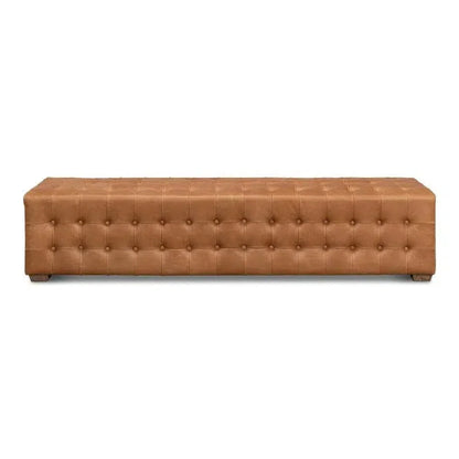 Beam Bench Tufted Leather - LOOMLAN - Sarreid - Bedroom Benches