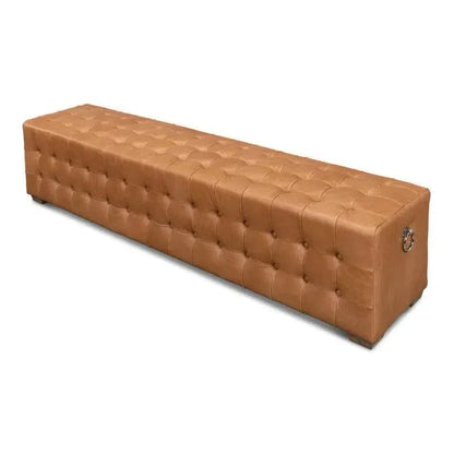 Beam Bench Tufted Leather - LOOMLAN - Sarreid - Bedroom Benches