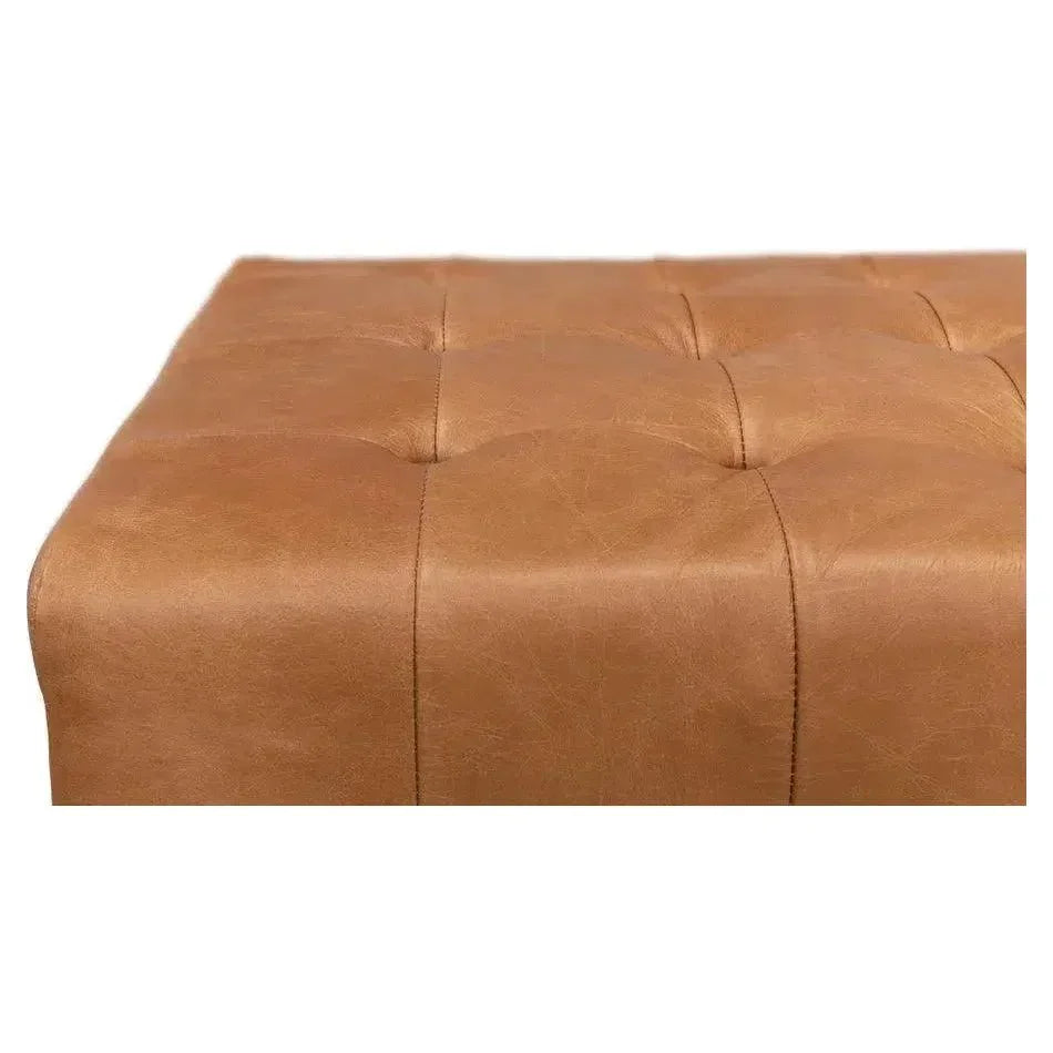 Beam Bench Tufted Leather - LOOMLAN - Sarreid - Bedroom Benches