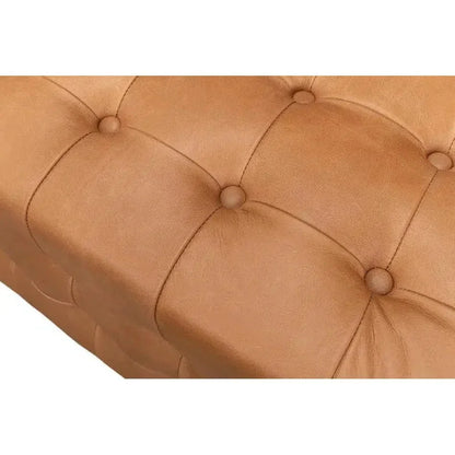 Beam Bench Tufted Leather - LOOMLAN - Sarreid - Bedroom Benches