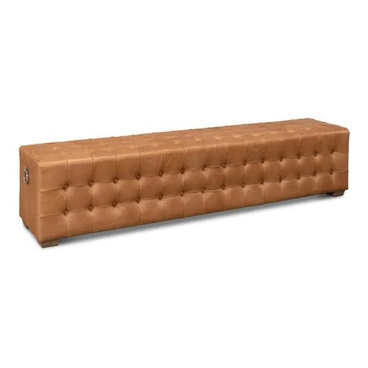Beam Bench Tufted Leather - LOOMLAN - Sarreid - Bedroom Benches