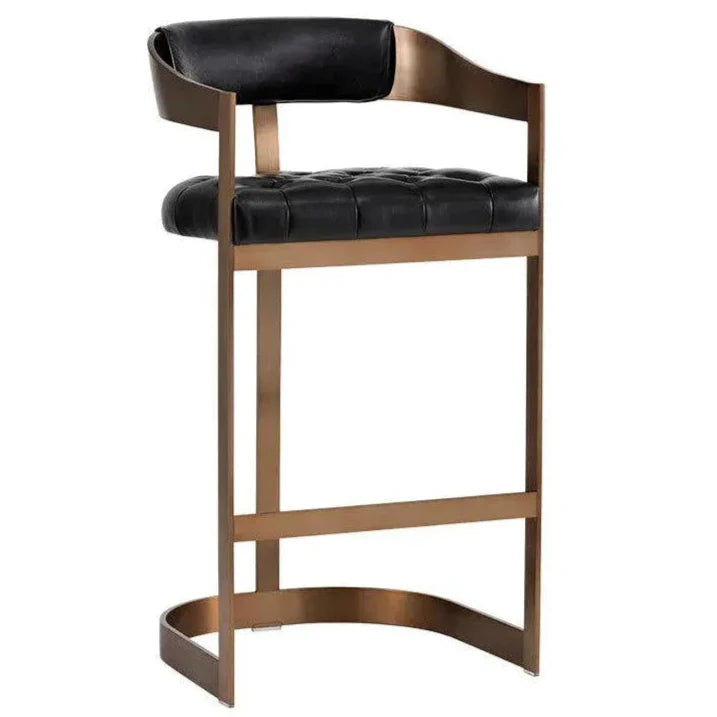 Beaumont Leather Barstool - LOOMLAN - SUNPAN - Bar Stools