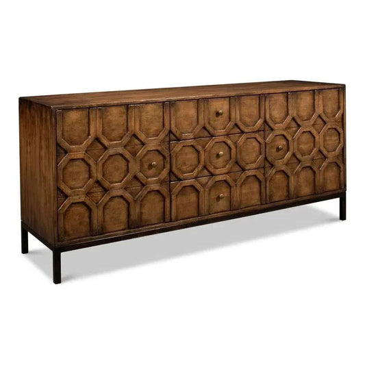 Becket Sideboard Brown Buffet for Dining Room - LOOMLAN - Sarreid - Sideboards