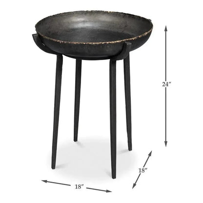 Beckham Metal Black Round End Table - LOOMLAN - Sarreid - Side Tables