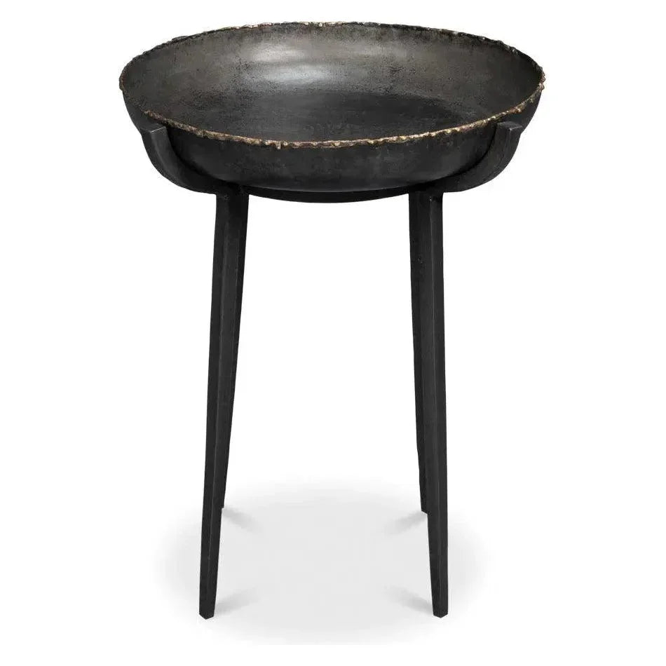 Beckham Metal Black Round End Table - LOOMLAN - Sarreid - Side Tables