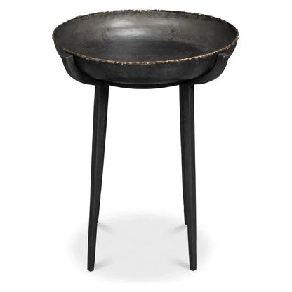 Beckham Metal Black Round End Table - LOOMLAN - Sarreid - Side Tables