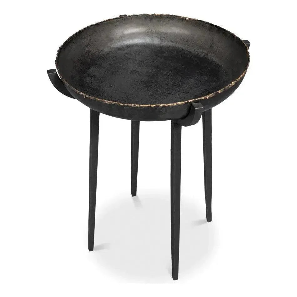 Beckham Metal Black Round End Table - LOOMLAN - Sarreid - Side Tables