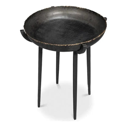 Beckham Metal Black Round End Table - LOOMLAN - Sarreid - Side Tables