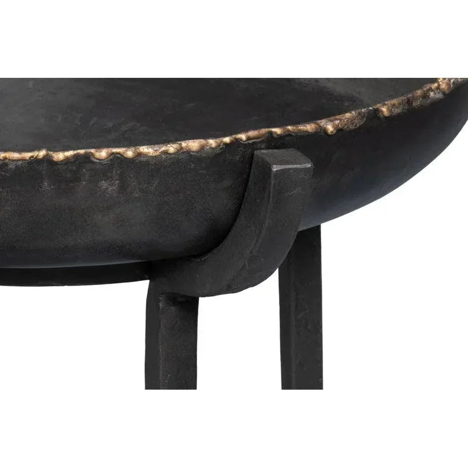 Beckham Metal Black Round End Table - LOOMLAN - Sarreid - Side Tables