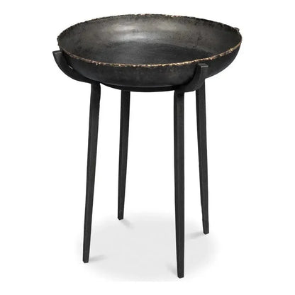 Beckham Metal Black Round End Table - LOOMLAN - Sarreid - Side Tables