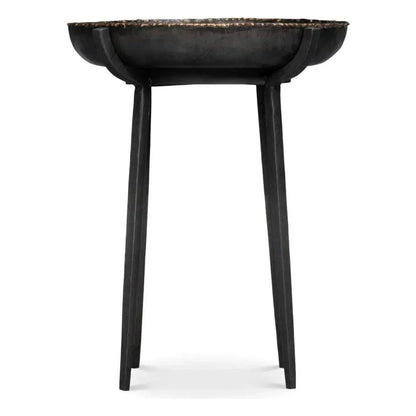 Beckham Metal Black Round End Table - LOOMLAN - Sarreid - Side Tables
