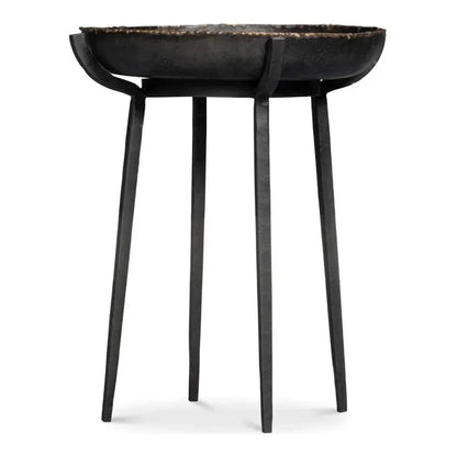 Beckham Metal Black Round End Table - LOOMLAN - Sarreid - Side Tables