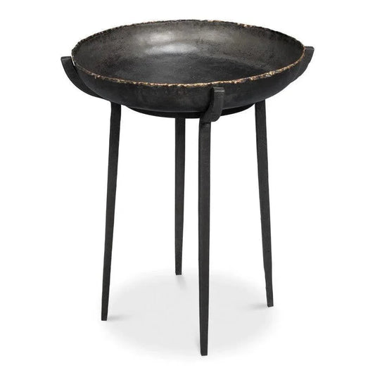 Beckham Metal Black Round End Table - LOOMLAN - Sarreid - Side Tables