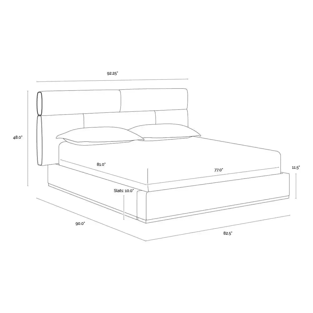 Beckham Performance Fabric King Bed - LOOMLAN - SUNPAN - Beds