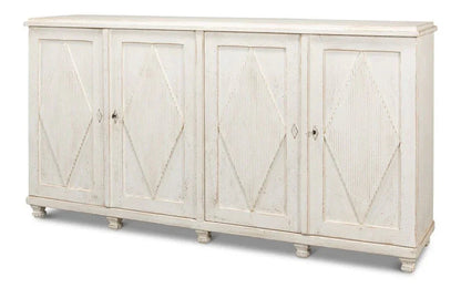 Beecher Whitewash Wooden Sideboard - LOOMLAN - Sarreid - Sideboards