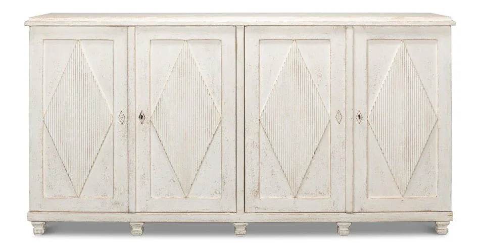Beecher Whitewash Wooden Sideboard - LOOMLAN - Sarreid - Sideboards