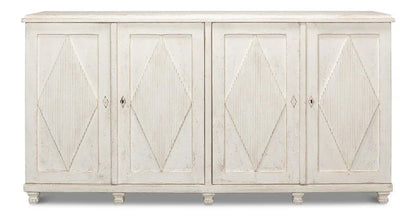 Beecher Whitewash Wooden Sideboard - LOOMLAN - Sarreid - Sideboards