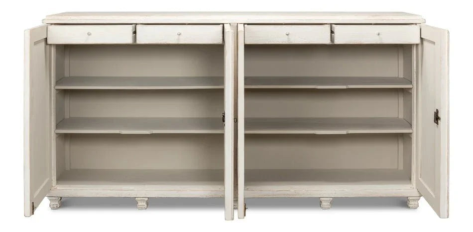 Beecher Whitewash Wooden Sideboard - LOOMLAN - Sarreid - Sideboards