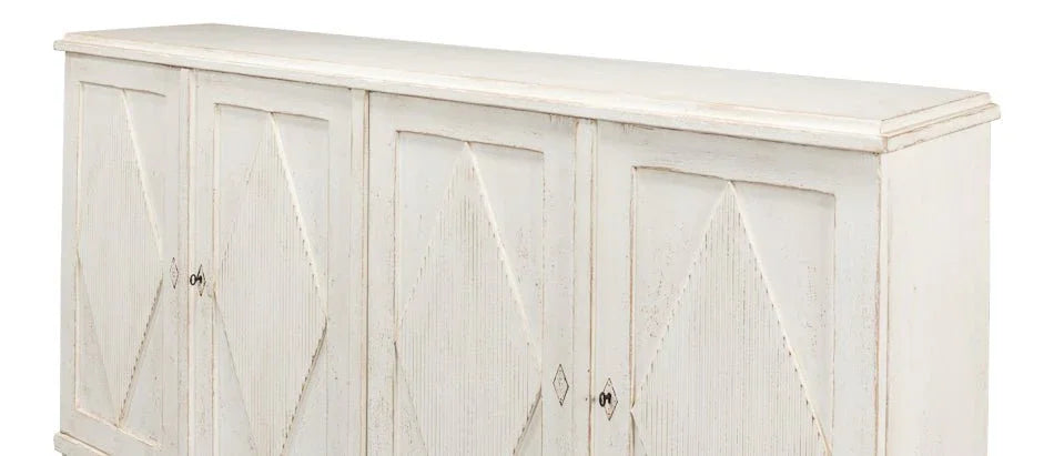 Beecher Whitewash Wooden Sideboard - LOOMLAN - Sarreid - Sideboards