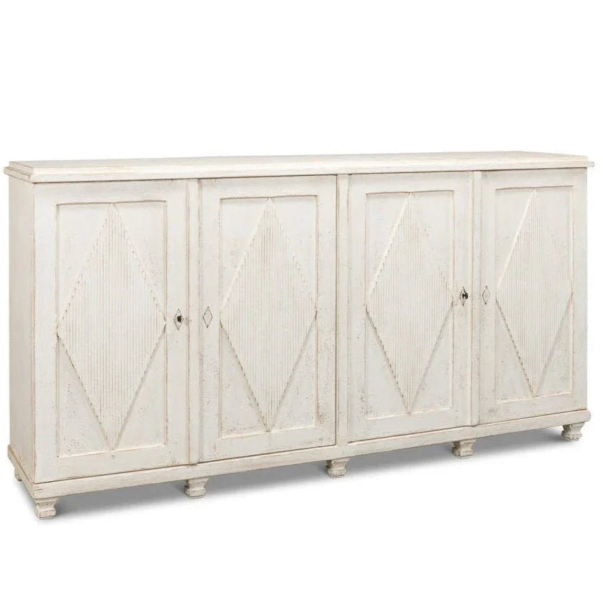Beecher Whitewash Wooden Sideboard - LOOMLAN - Sarreid - Sideboards