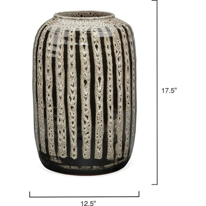 Beige Ceramic Barnaby Vase - LOOMLAN - Jamie Young - Vases & Jars