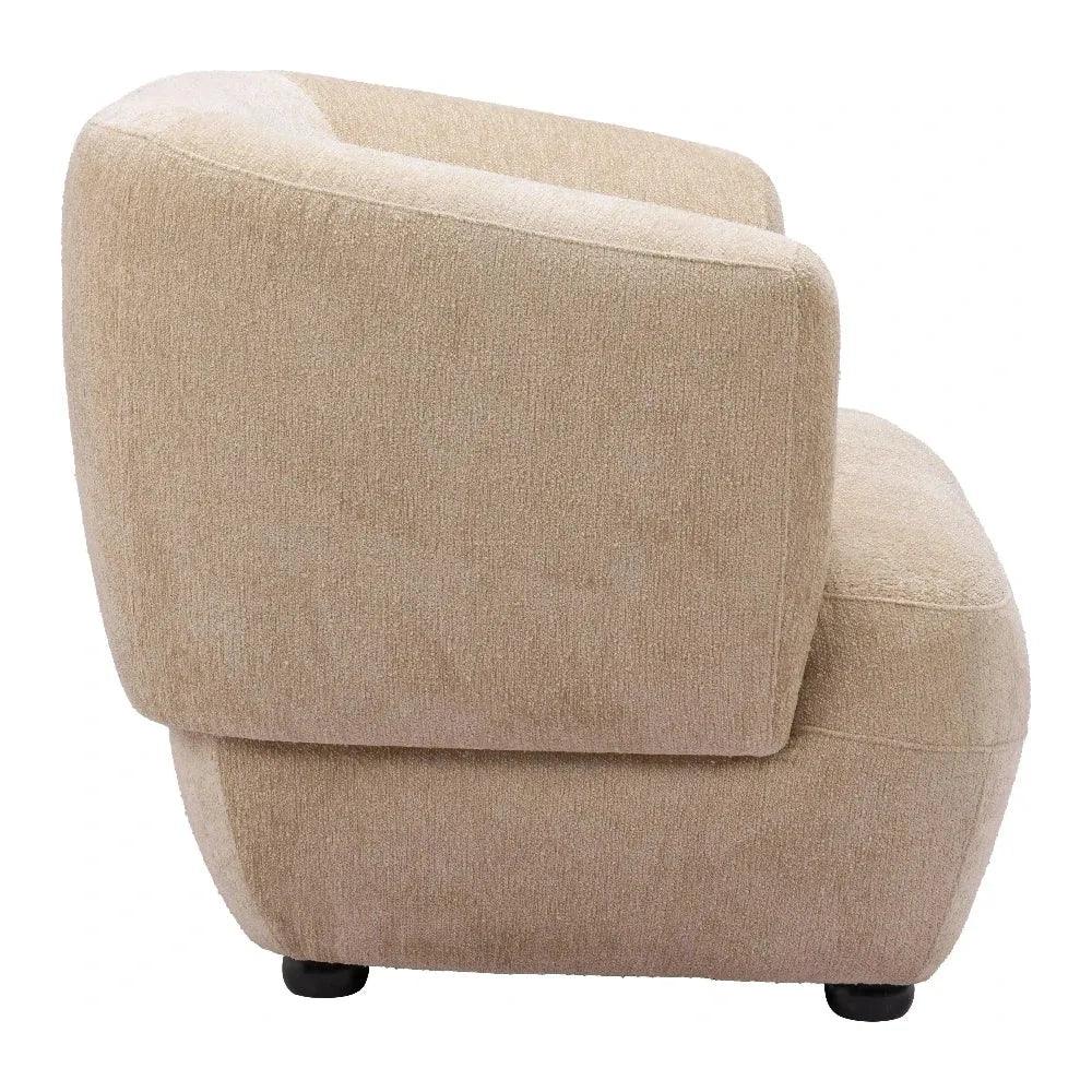 Bekker Wood Golden Beige Accent Arm Chair - LOOMLAN - Zuo Modern - Club Chairs