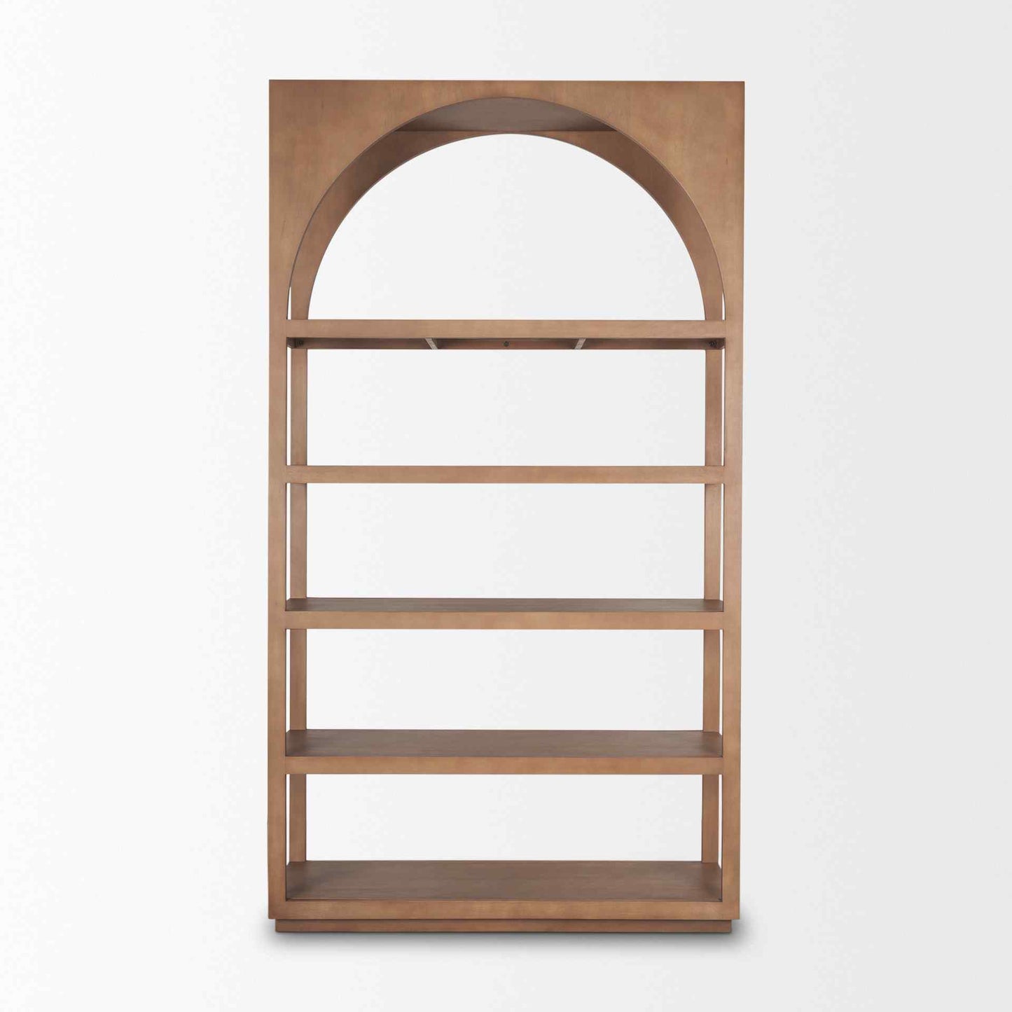 Bela Brown Wood Arched Shelving Unit-Etageres-Mercana-LOOMLAN