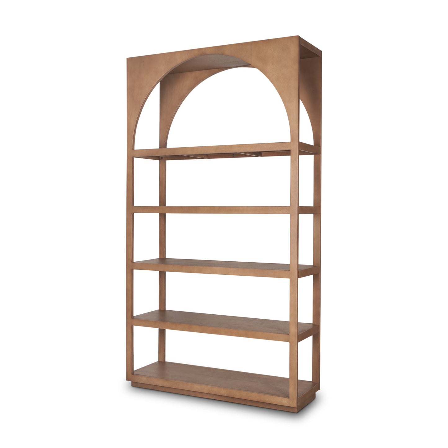 Bela Brown Wood Arched Shelving Unit-Etageres-Mercana-LOOMLAN
