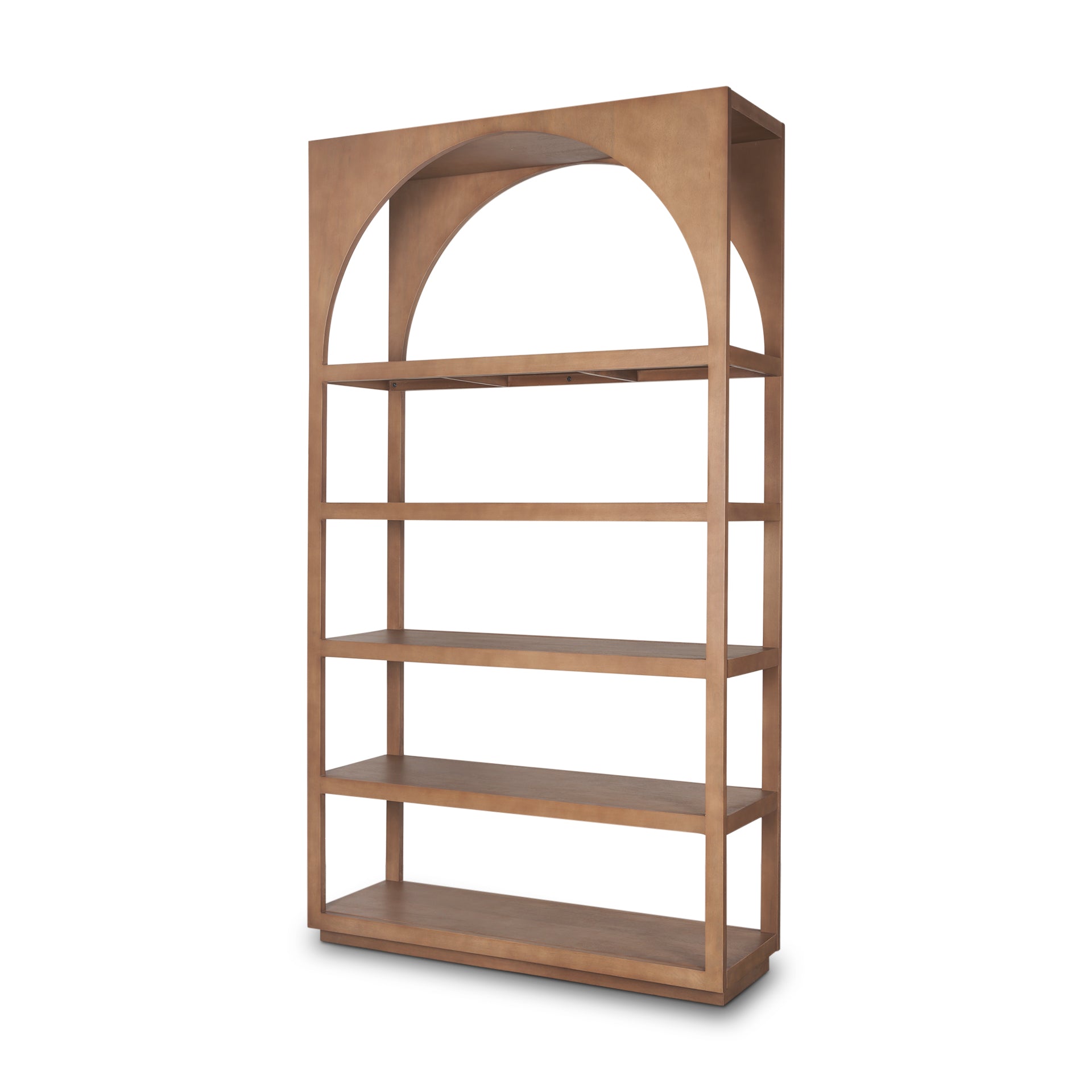 Bela Brown Wood Arched Shelving Unit-Etageres-Mercana-LOOMLAN