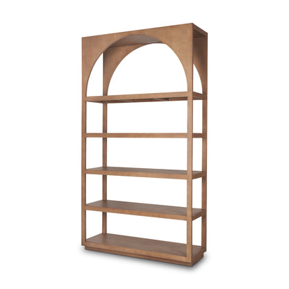 Bela Brown Wood Arched Shelving Unit-Etageres-Mercana-LOOMLAN
