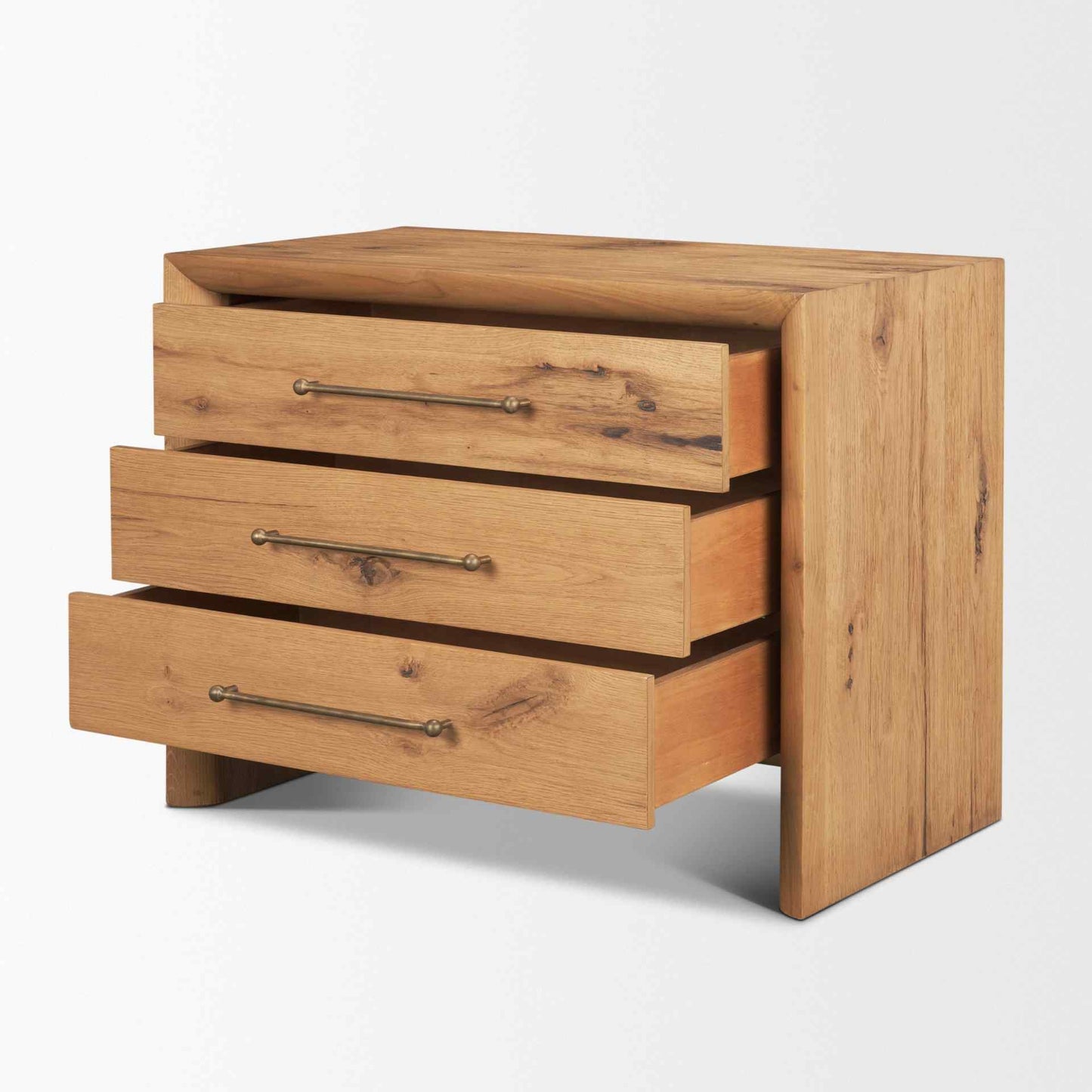 Belford Three Drawers Wooden Nightstand