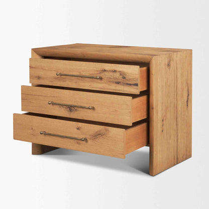 Belford Three Drawers Wooden Nightstand