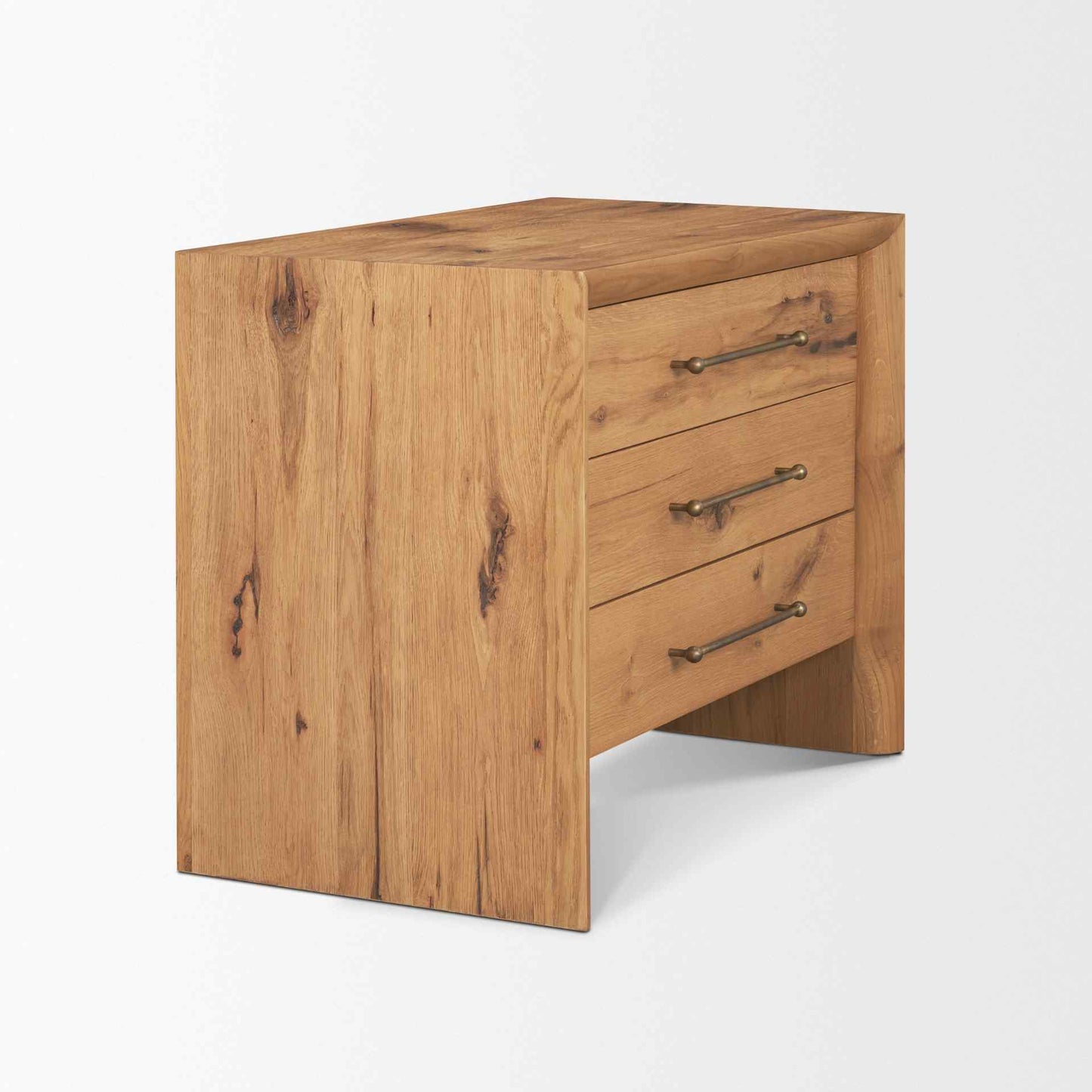 Belford Three Drawers Wooden Nightstand