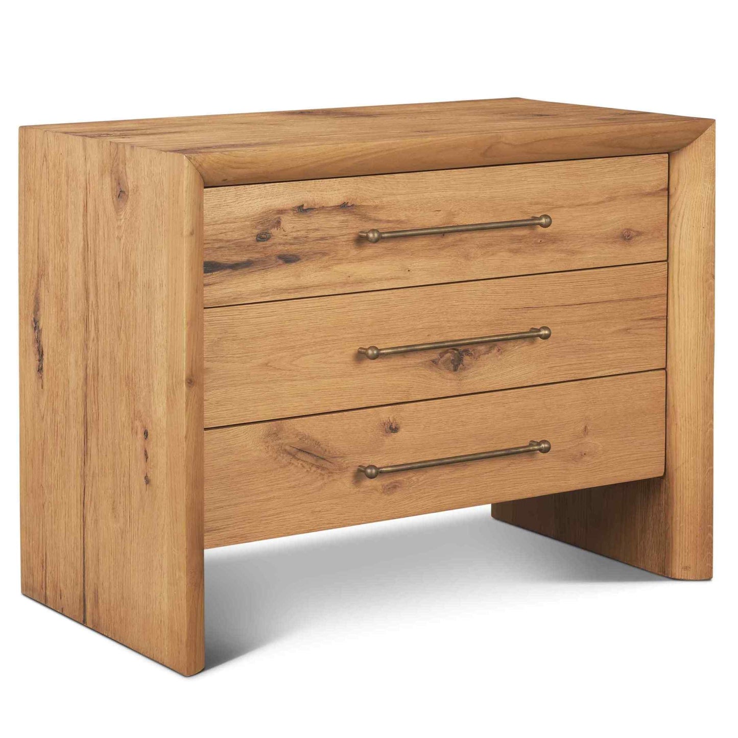 Belford Three Drawers Wooden Nightstand