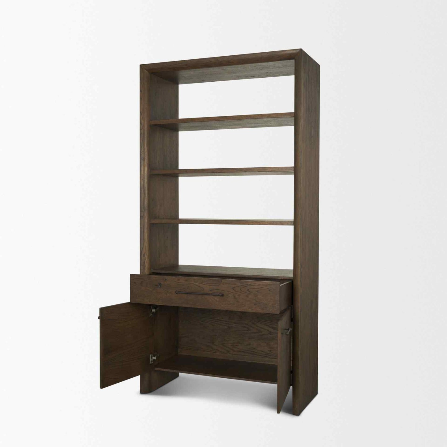 Belford Two Doors Wooden Brown Shelving Unit