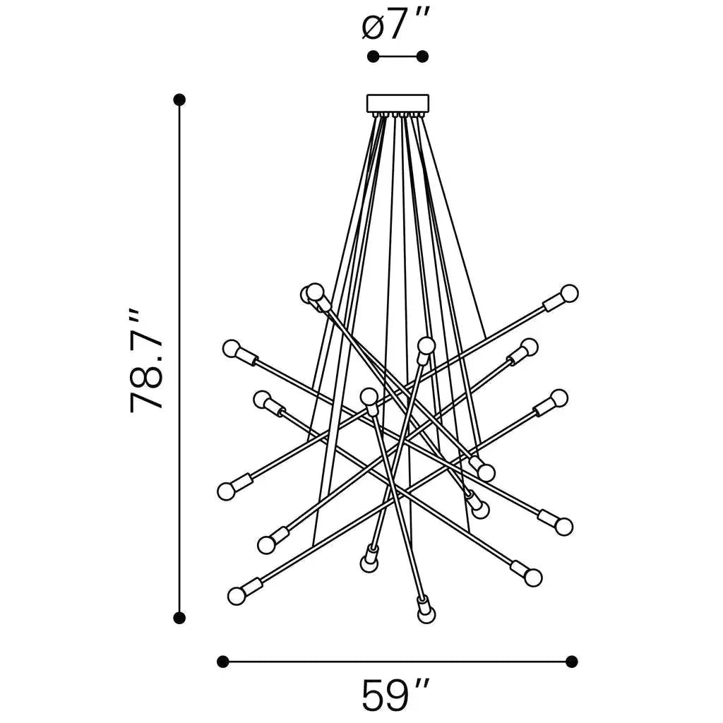Belief Ceiling Lamp Chrome - LOOMLAN - Zuo Modern - Pendants