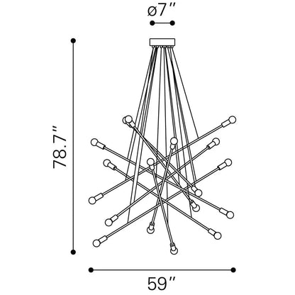 Belief Ceiling Lamp Chrome - LOOMLAN - Zuo Modern - Pendants