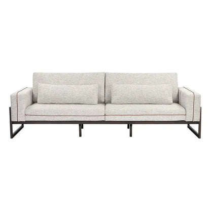 Belinda Sofa - Rhapsody Greige Leather Piping - LOOMLAN - SUNPAN - Sofas & Loveseats