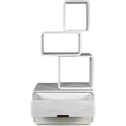 Belini Two Drawers White Etagere-Etageres-Noir-LOOMLAN