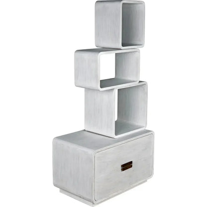 Belini Two Drawers White Etagere-Etageres-Noir-LOOMLAN