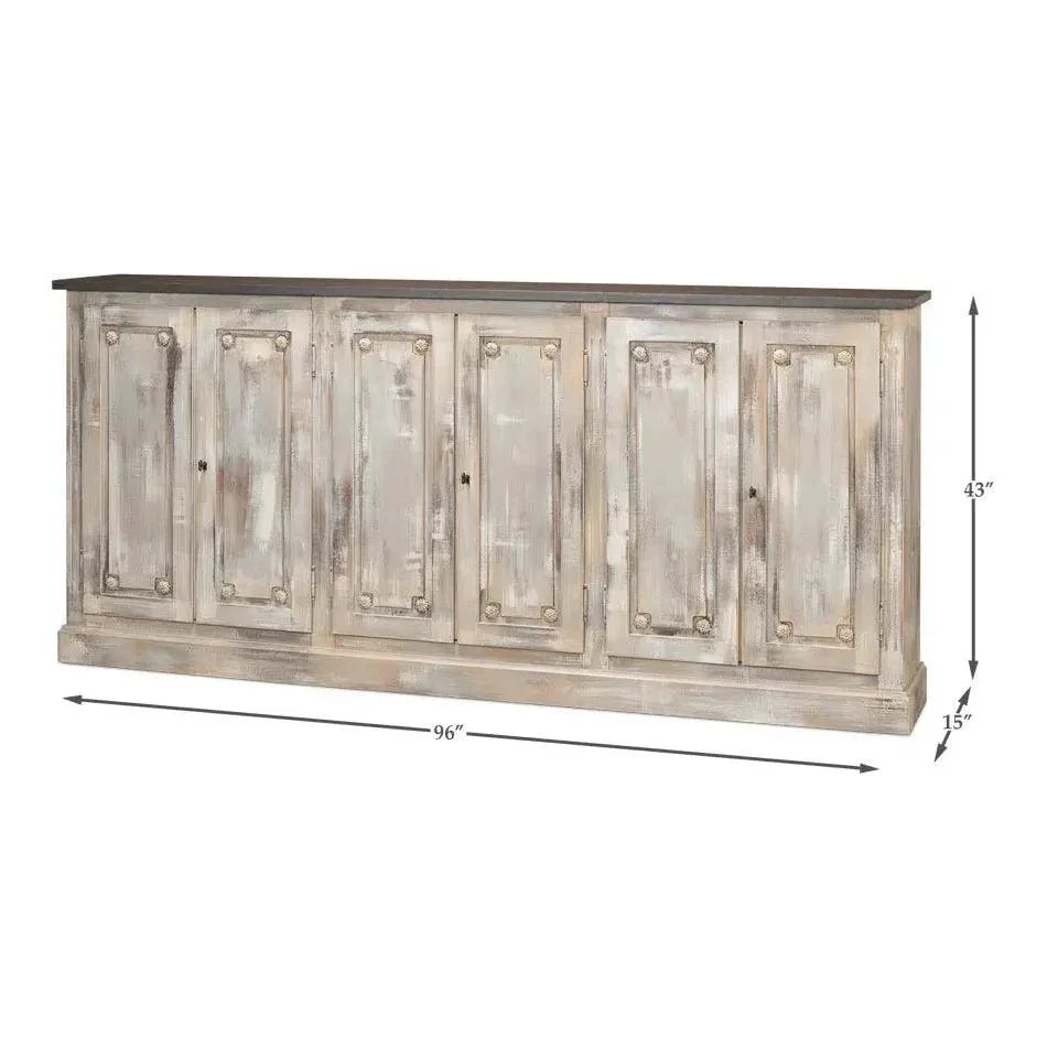 Bellagio Sideboard 96" Grey Oak Stn Grey - LOOMLAN - Sarreid - Sideboards