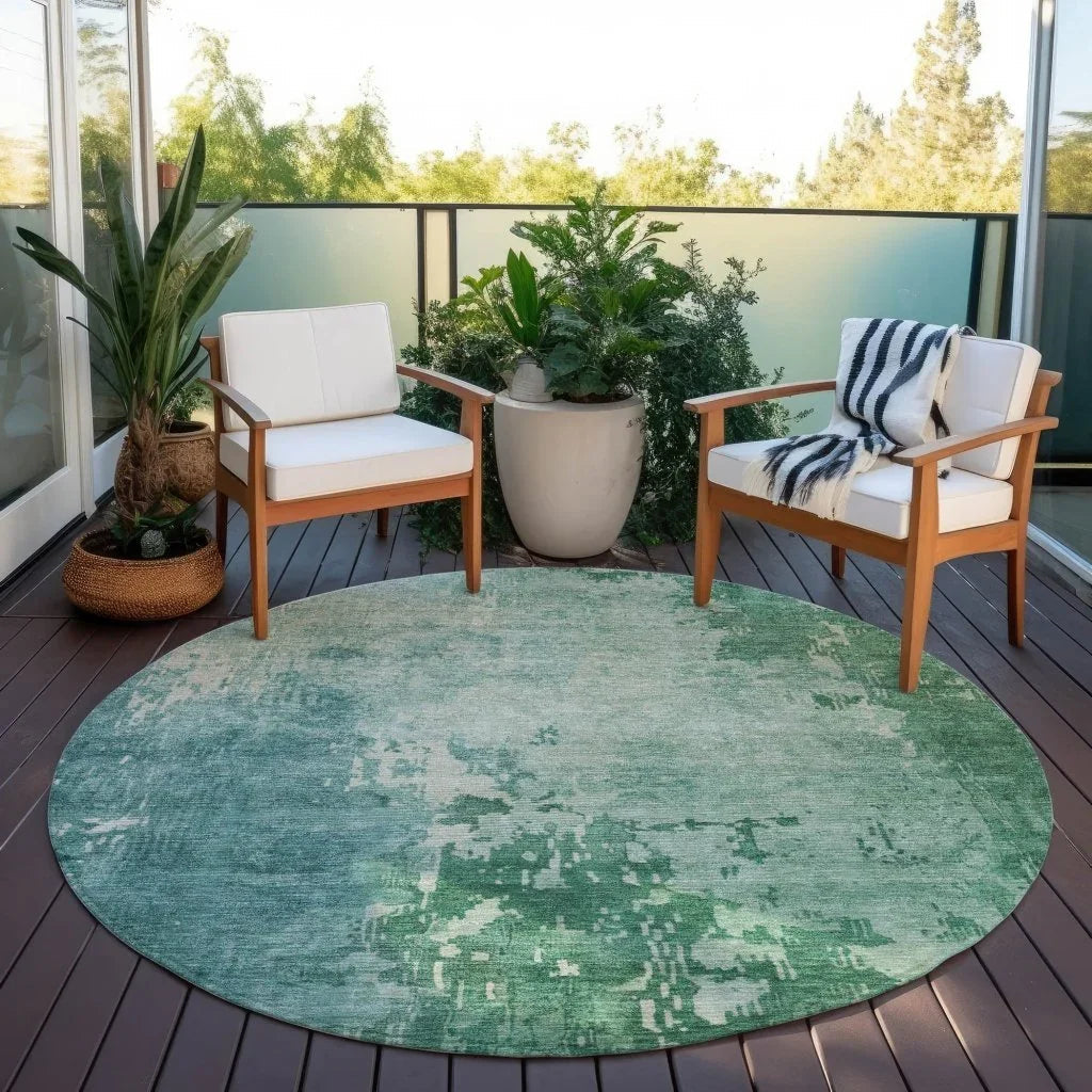 Bellatrix Green Washable Indoor - Outdoor Rug - LOOMLAN - LOOMLAN Rugs - Outdoor Rugs